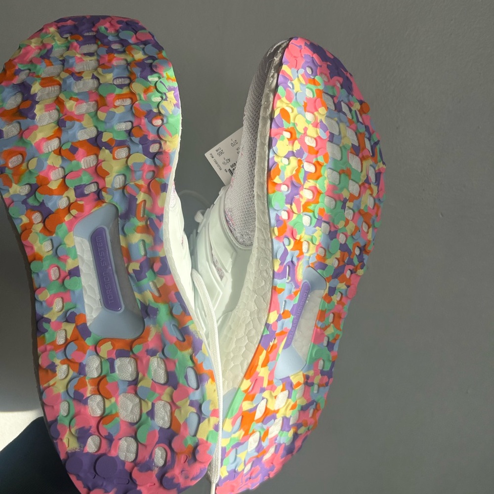 Adidas White and Multicolor Ultraboost Shoes - Picture 4 of 6